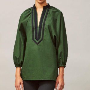 Tory Burch Green Puffed Sleeve Tunic  size S